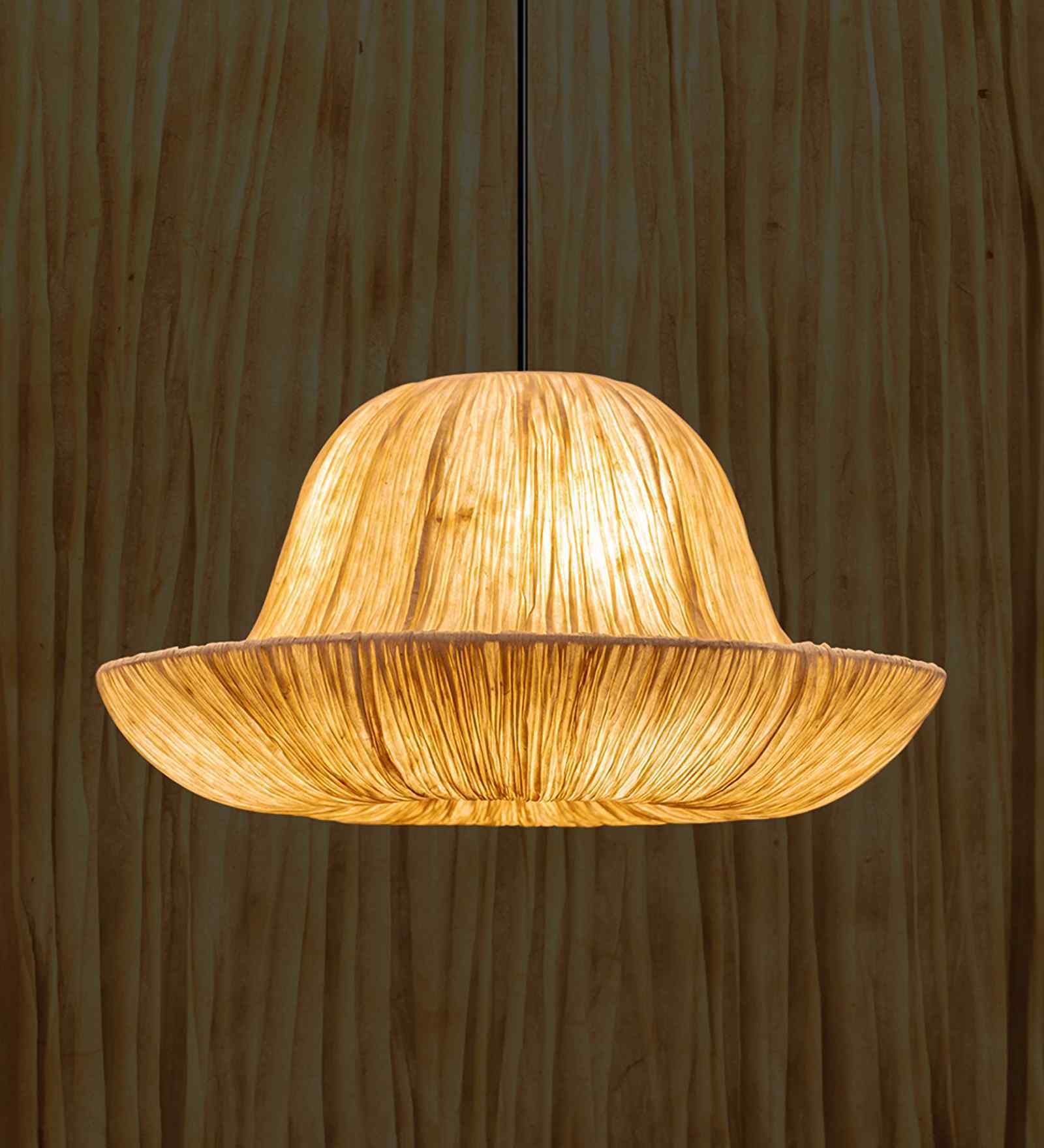 ORONYO-NIRJHAR  | Handcrafted Pendant Lamp | E27 holder } with Bulb | RIPPL Lighting